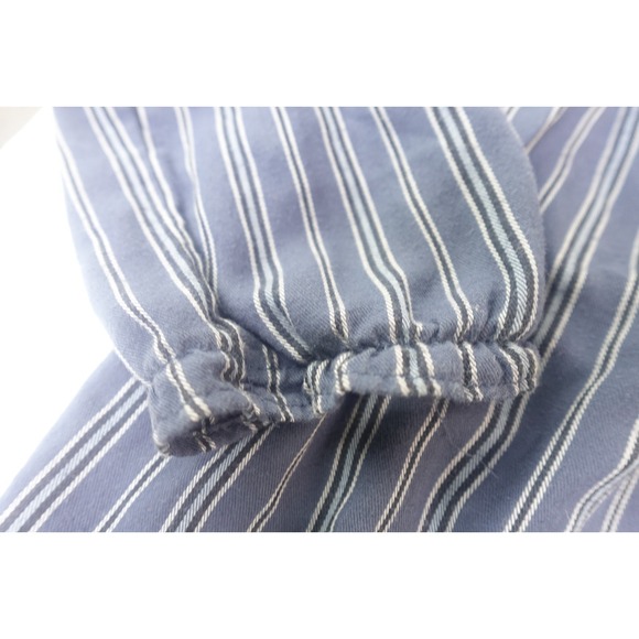 Lee Shape Illusions Blue White Stripe Blouse M Long Sleeve Boho Casual Top - Picture 8 of 9